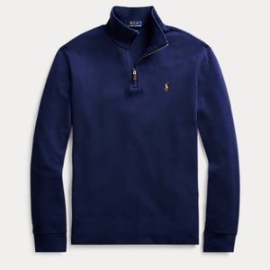 Polo Ralph Lauren Estate-Rib Quarter-Zip Pullover, Size Men's Large, Nav…
